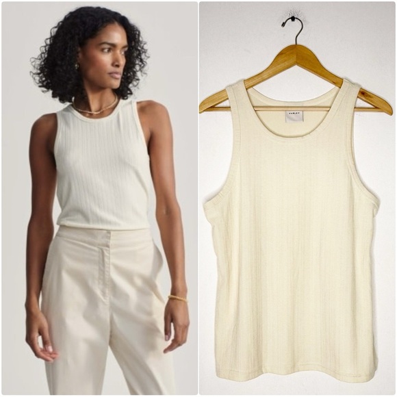 Varley Thurman Ribbed Tank Top Ivory Size Medium - Picture 1 of 6